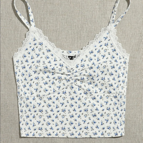 DITSY FLORAL LACE TRIM CAMI TOP - Picture 5 of 5
